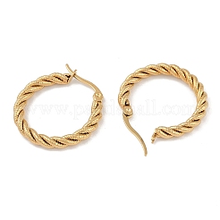 Orecchini a cerchio twist in acciaio inossidabile 201 con placcatura sotto vuoto pvd&nbsp;EJEW-I309-57A-G