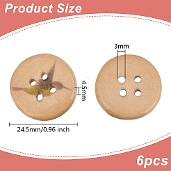 6 Stück Porzellanknöpfe&nbsp;BUTT-OC0001-59B