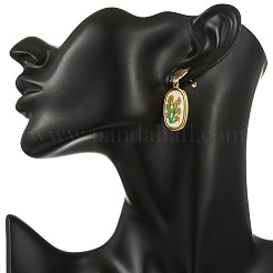 Pendientes colgantes de acero inoxidable 304 y bordados en tela&nbsp;EJEW-JE07298-03