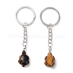 Schildkröte natürliches Tigerauge Schlüsselanhänger&nbsp;KEYC-G055-01P-01