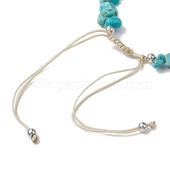 Fabrication de bracelets tressés en nylon avec des perles en howlite naturelle teintée&nbsp;AJEW-JB01296-04