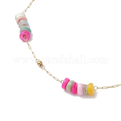 Bracciali con maglie ovali in acciaio inossidabile 304 e conchiglia per donna&nbsp;BJEW-JB12377