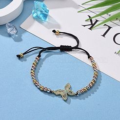 Verstellbare geflochtene Perlenarmbänder aus Nylonfaden&nbsp;BJEW-JB05635-01