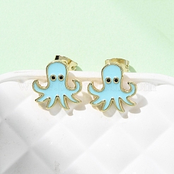 Pendientes de esmalte de latón&nbsp;EJEW-B152-01G-01