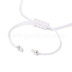 Verstellbare gefärbte synthetische türkisfarbene Perlenarmbänder aus geflochtenen Perlen für Frauen&nbsp;BJEW-JB11805-01