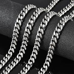 Cadenas de eslabones de acero inoxidable 201 resistentes al deslustre para fabricación de joyas para hombres&nbsp;CHS-A003B-2.5mm