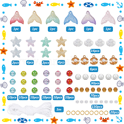 DIY-Sets zur Herstellung von Handybändern aus Acryl und Glas mit Ozeanmotiven&nbsp;DIY-SC0028-39