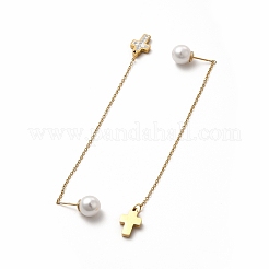 Orecchini pendenti geometrici con strass&nbsp;EJEW-E278-05G-06