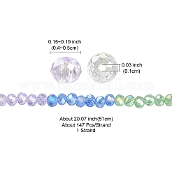 Trasparenti perle di vetro placca fili&nbsp;GLAA-YW0002-F01