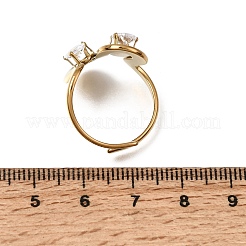Anillos abiertos de acero inoxidable 304 con circonita cúbica&nbsp;SA-CBA54F2-02G