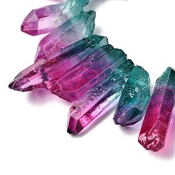 Fili di perline di cristallo di quarzo naturale bicolore&nbsp;G-Z131-K01-03