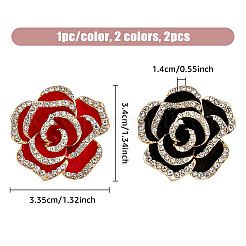 4 Stück 2 Farben Cryatal Strass Blumenbrosche&nbsp;JEWB-HY0001-08