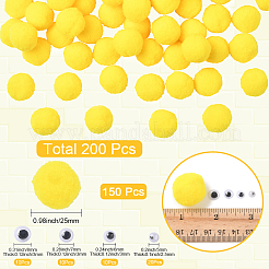 150 Pom-Pom-Ball aus Polyester&nbsp;DIY-SC0031-33E