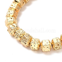 Fili di perle di roccia lavica naturale elettrodeposta&nbsp;G-G984-05KCG