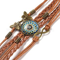 Bracelet multi-rangs en cuir pu&nbsp;MAND-PW0001-40B