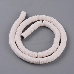 Flache runde handgemachte Fimo Perlen&nbsp;LS-CLAY-R067-8.0mm-16