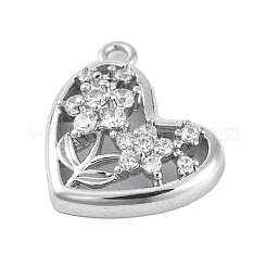 Pendentifs en laiton zircon cubique transparent&nbsp;KK-Z066-07P