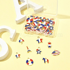45 pièce 9 styles de pendentifs en alliage émaillé pour le jour de l'indépendance&nbsp;FIND-FS0004-09