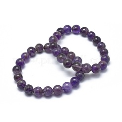 Braccialetti naturali ametista di stirata del branello&nbsp;X-BJEW-K212-A-034