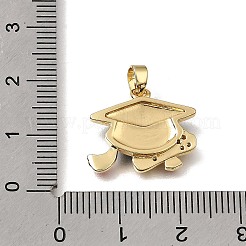 Anhänger aus Messing mit Mikropavé-Fassung aus klaren Zirkonia und schwarzer Emaille&nbsp;CU-CBAA556-07C