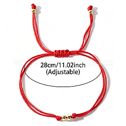 Verstellbare Armbänder aus geflochtenem Polyesterband mit runden Messingperlen für Damen&nbsp;ZQ0354-2