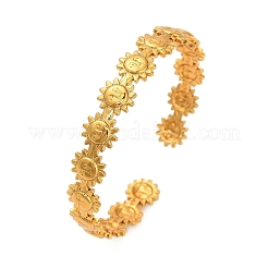 Braccialetti aperti in acciaio inossidabile 304 con maglie per donna&nbsp;BJEW-A150-01G