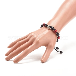 3 bracciale con perline intrecciate rotonde turchesi sintetiche (tinte) in 3 colori&nbsp;BJEW-JB07863