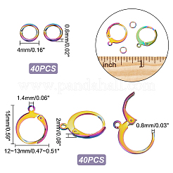 40 pieza de accesorios para pendientes de palanca de acero inoxidable 304&nbsp;DIY-UN0003-92