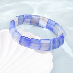Bracelets extensibles en perles d'agate naturelle carrée (teinte et chauffée) pour femmes et hommes&nbsp;GG-CBA9ACE-B14