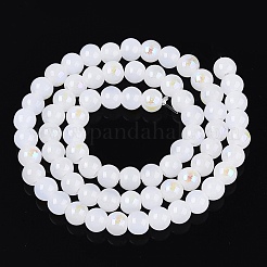 Galvanisierte imitatorische Jade Glasperlen Stränge&nbsp;EGLA-Q132-6MM-01B-01