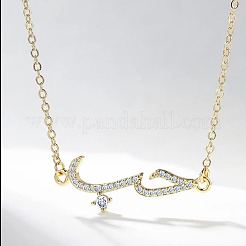 Collana con pendente a forma di onda di zirconi cubici con catene in ottone dorato&nbsp;RP3424-2