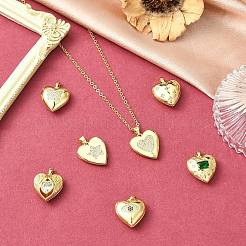 7 Stück 7 Stile Messing Micro Pave klare Zirkonia Medaillon Anhänger&nbsp;FIND-CJ0005-08