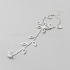 Messing-Strass-Gliederkette Fingerring-Armbänder für Frauen&nbsp;AJEW-WH20121-31