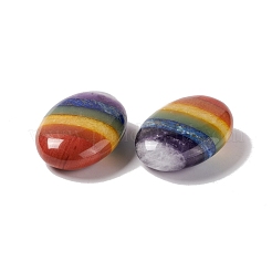 Chakra-Thema zusammengesetzter Quarzkristall & Amethyst & Lapislazuli & grüner Aventurin & Topas-Jade & roter Aventurien & roter Jaspis Heilmassage-Palmensteine&nbsp;G-D477-01