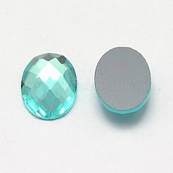 Verre facettes cabochons ovales&nbsp;X-GGLA-F008C-15