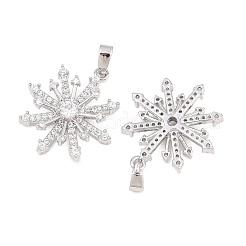 Weihnachtsanhänger aus Messing mit Mikropflaster und klaren Zirkonia&nbsp;KK-H287-04P