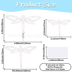 Pegatinas de pared de libélula hueca 3d&nbsp;AJEW-WH20011-79A