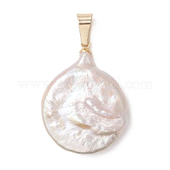 Anhänger aus natürlichen Barock-Keshi-Perlen mit Edelstahl-Schnappverschlüssen&nbsp;PALLOY-JF05101