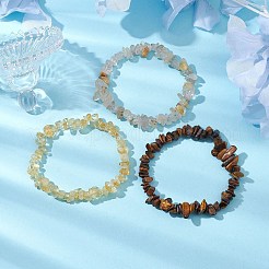 3 Stück Stretch-Armband-Sets aus natürlichem Citrin&nbsp;BJEW-JB10863