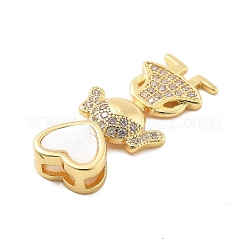 Micro spianare pendenti in ottone dorato zirconi&nbsp;KK-L209-100G-02