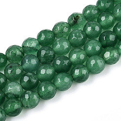 Chapelets de perles en jade blanc naturel teinté&nbsp;G-T139-6mm-60-19