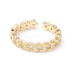 Bague de manchette étoile en zircone cubique transparente&nbsp;LS-KK-D067-34G-RS