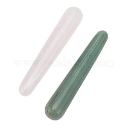 arricraft 2 Pcs Crystal Massage Wands, Natural Rose Quartz/Green Aventurine Wands Crystal Massage Sticks Gua Sha Massager Stone for Face, Eyes, Full Body Relaxation