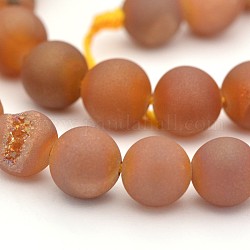 Galvanisieren natürliche Achat runde Perlen-Stränge, gefärbt, Regenbogen plattiert, 8 mm, Bohrung: 1 mm, ca. 48 Stk. / Strang, 15.3 Zoll