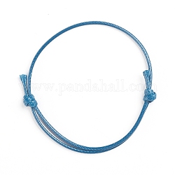 Cable de la toma de la pulsera de poliéster encerado coreano, azul marino, de diámetro ajustable: 40~70 mm