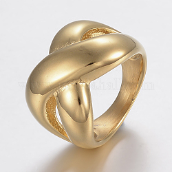 Placcatura ionica (ip) 304 anelli a fascia larga in acciaio inossidabile, infinito, oro, formato 8, 18mm