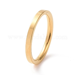 201 anillo liso de acero inoxidable para mujer, dorado, 2mm, diámetro interior: 17 mm