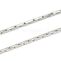 304 Stainless Steel Cardano Chains, Unwelded, Stainless Steel Color, 1.2x0.6mm