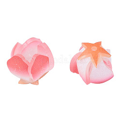 Пластиковые шарики, цветок, свет коралловый, 18x15x14 мм, отверстие : 1 мм