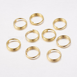 Anelli spezzati in ottone, anelli di salto a doppio anello, oro, 7x1.2mm, circa  5.8mm diametro interno, circa 252pcs/20g